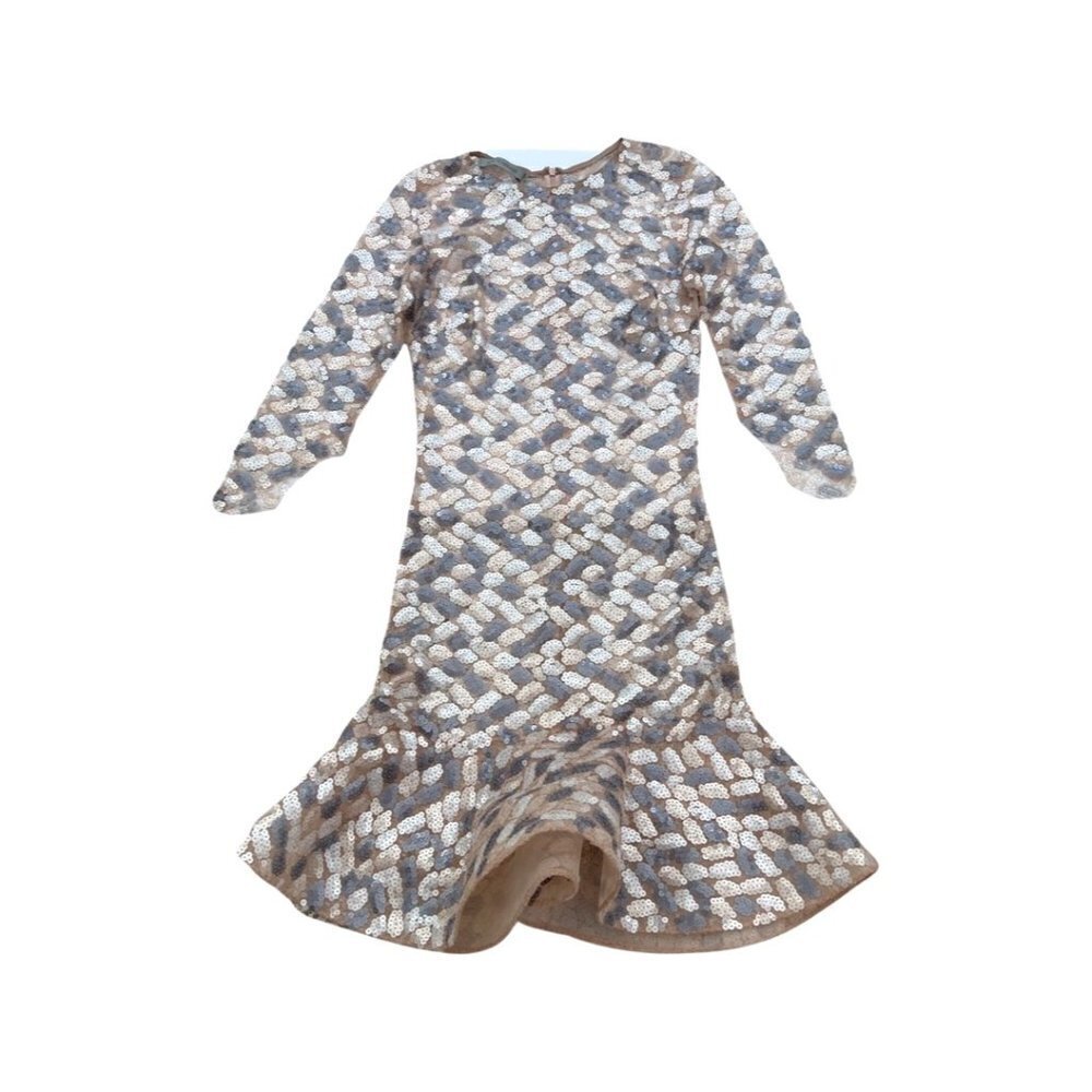 SILVIA TCHERASSI sequin long sleeve mesh dress size 6